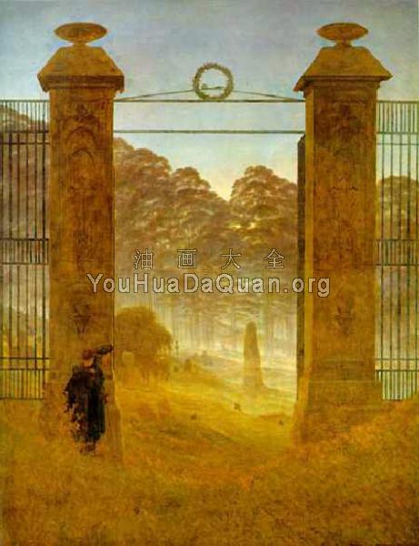 Cemetery at Dusk - 卡斯帕尔·大卫·弗里德里希